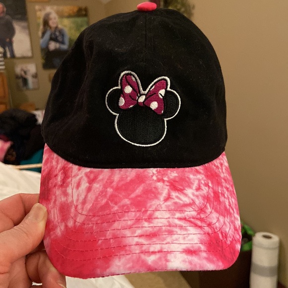 Disney Minnie Mouse Girls Hat, Black w/Pink Tye Dye, OSFA - Picture 6 of 13